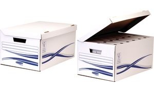 Fellowes BANKERS BOX Basic Archiv-Klappdeckelbox Maxi, blau