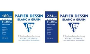 Clairefontaine Zeichenpapier "Blanc à Grain", 210 x 297 mm