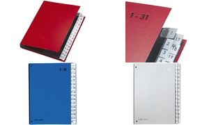 PAGNA Pultordner Color, DIN A4, 1 - 31, 31 Fächer, blau
