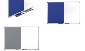 Bi-Office Kombitafel, Weißwand / Filz, blau, 600 x 450 mm