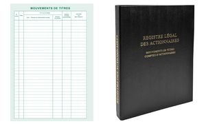 Exacompta Registre des mouvements de titre, liste des action