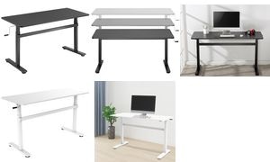 LogiLink Sitz-Steh-Schreibtisch, (B)1.400 mm, schwarz