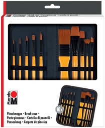 Marabu Pinselmappe, bestückt mit 10 Acrylpinseln