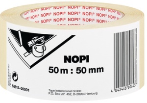 NOPI Maler Krepp Papierabdeckband, 30 mm x 50 m, beige