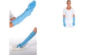 HYGOSTAR Nitril-Handschuh EXTRA SAFE SUPERLONG, L, blau