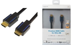 LogiLink Premium HDMI Kabel für Ultra HD, 7,5 m, schwarz