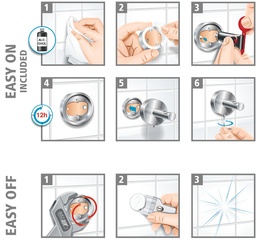 tesa WC-Papierrollenhalter EKKRO, verchromt, mit Klebelösung