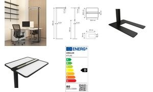 UNiLUX LED-Stehleuchte ATLAS, Höhe: 1.950 mm, schwarz