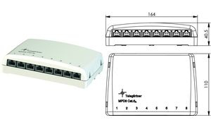 Telegärtner Mini-Verteiler MPD8-HS Kat.6A (IEC)