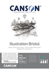 CANSON Zeichenkartonblock Illustration Bristol, DIN A3, weiß