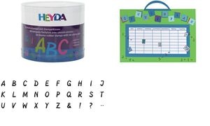 HEYDA Motivstempel-Set "Alphabet", Klarsicht-Runddose