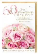 SUSY CARD Hochzeitskarte "Diamant-Hochzeit Rosenstrauß"