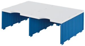 styro Aufbaueinheit styrodoc duo, 2 Fächer, blau/grau