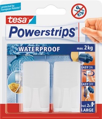 tesa Powerstrips Haken "WAVE" WATERPROOF, weiß