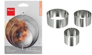 metaltex Allzweck-Kochringe, rund, Edelstahl, 3er Set