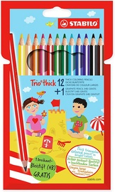 STABILO Dreikant-Buntstifte Trio dick, 12+1 Promo-Etui