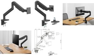 DIGITUS Monitorhalterung, Tragkraft: 20 kg, schwarz
