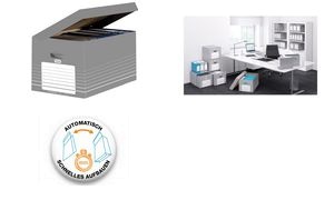 ELBA Archiv-Klappdeckelbox, DIN A4, grau / weiß