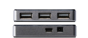 DIGITUS USB 2.0 Mini Hub, 4-Port, silber, inkl. Netzteil