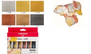 ROYAL TALENS Acrylfarbe AMSTERDAM Metallic, 6 x 20 ml