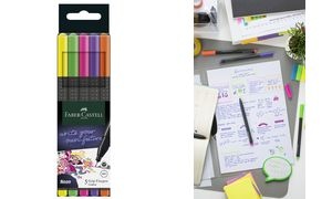 FABER-CASTELL Fineliner GRIP FINEPEN Neon, 5er Etui