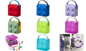 LEGO Brotdose mit Tragegriff, grün-transluzent