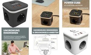 Fellowes Steckdosenwürfel Power Cube, Typ F, weiß