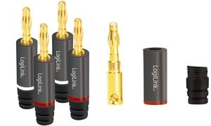 LogiLink Bananenstecker-Set, 4-teilig (2 Paar)