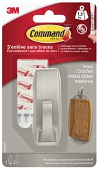 3M Command Metall-Haken "Modern", Größe: M, silber