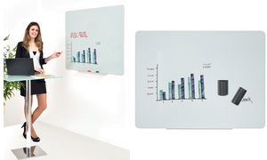Bi-Office Glas-Magnettafel, 900 x 600 mm, weiß