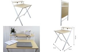 UNiLUX faltbarer Schreibtisch HOMY, weiß/buche
