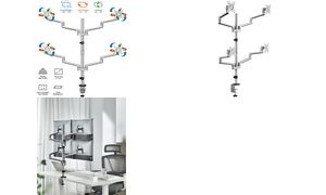 LogiLink Vierfach-Monitorarm, Armlänge: 447 mm, silber
