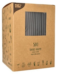 PAPSTAR Papier-Trinkhalm "pure", 250 mm, schwarz