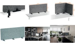 DURABLE Tischtrennwand EFFEC, 1.200 x 500 mm, Filz, grau