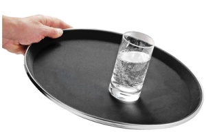 Esmeyer Serviertablett TENNESSEE, rund, schwarz