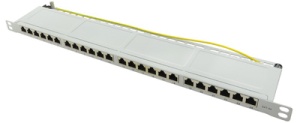LogiLink 19" Patch Panel Kat.6A, 24 Port, schwarz, 0,5 HE