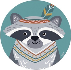 CEP Mauspad KIDS "Waschbär", rund