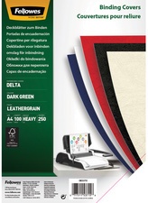 Fellowes Deckblatt Delta, Lederstruktur, DIN A4, rot