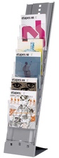 PAPERFLOW Bodenprospektständer PLIO, 7 Fächer, alufarben