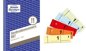 AVERY Zweckform Formularbuch "Garderobennummern", 1-500, A6