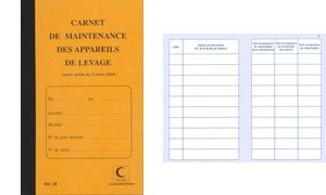 ELVE Carnet de maintenance "Appareil de levage", 32 pages