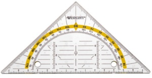 WESTCOTT Geometriedreieck zum Abheften, Hypotenuse: 140 mm
