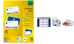 sigel Visitenkarten 3C, 85 x 55 mm, 250 g/qm, hochweiß