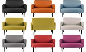 PAPERFLOW 2-Sitzer Sofa LISBOA, Kunstlederbezug, grau