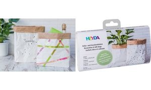 HEYDA Papier Dekobeutel/Geschenktüte, weiß / natur, klein
