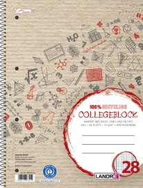 LANDRÉ Collegeblock "Recycling" DIN A4, liniert, 80 Blatt