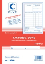 ELVE Manifold "Facturier: auto-entrepreneurs", 40 feuillets