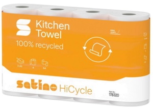 satino by wepa Küchenrolle HiCycle, 3-lagig, hochweiß