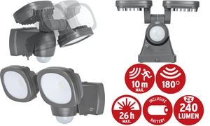 brennenstuhl Batterie-LED Strahler LUFOS, 2x 240 Lumen, IP44