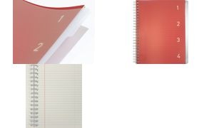 kangaro Spiralbuch 4in1, DIN A5, 100 Blatt, liniert, rot